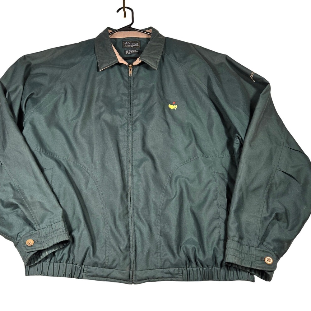 Vtg. Masters Collection Golf Jacket Mens XXL Green Full Zip Windbreaker w/ Logo
